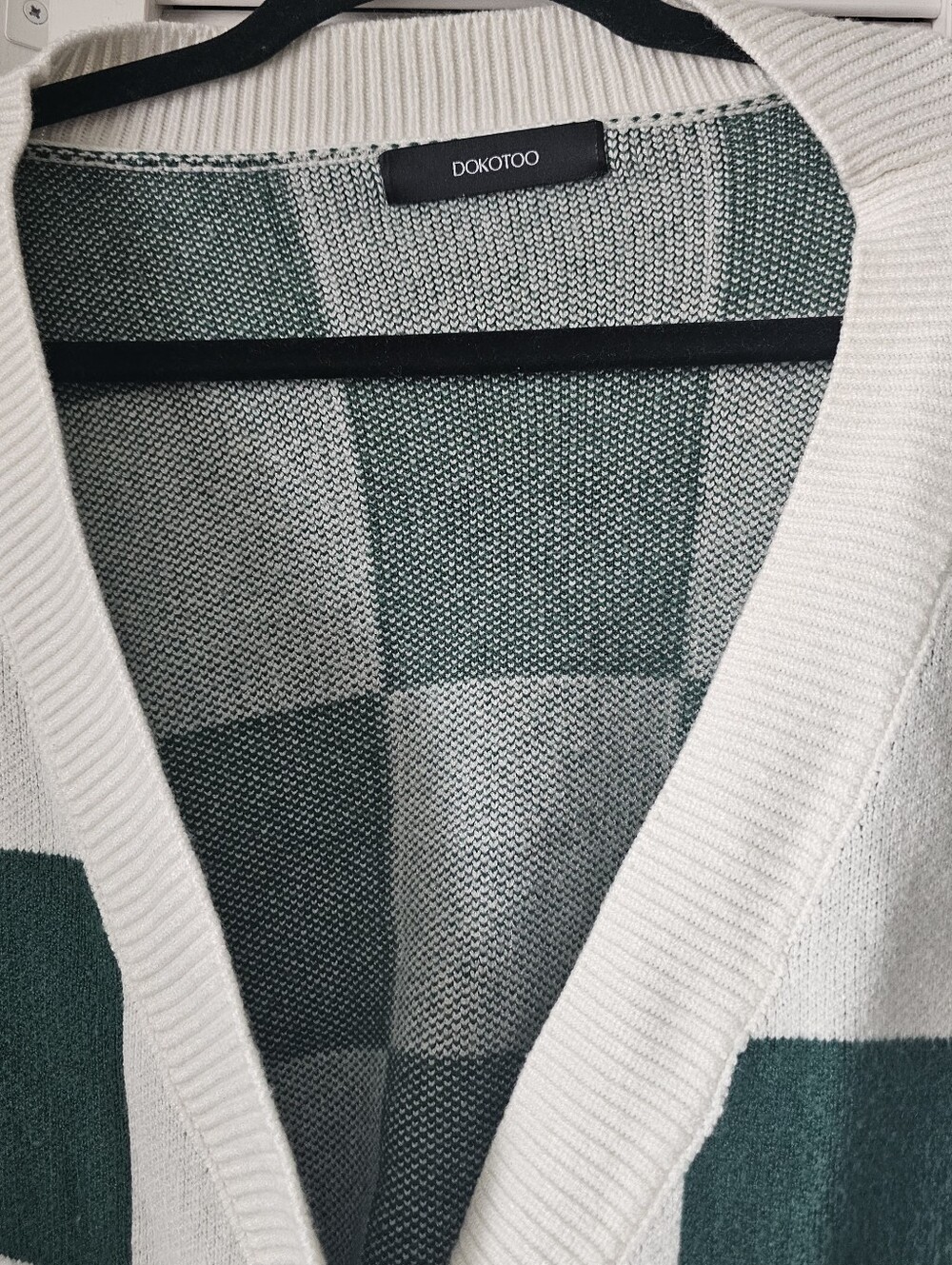 Green Checkered Cardigan - Picture 3 of 5